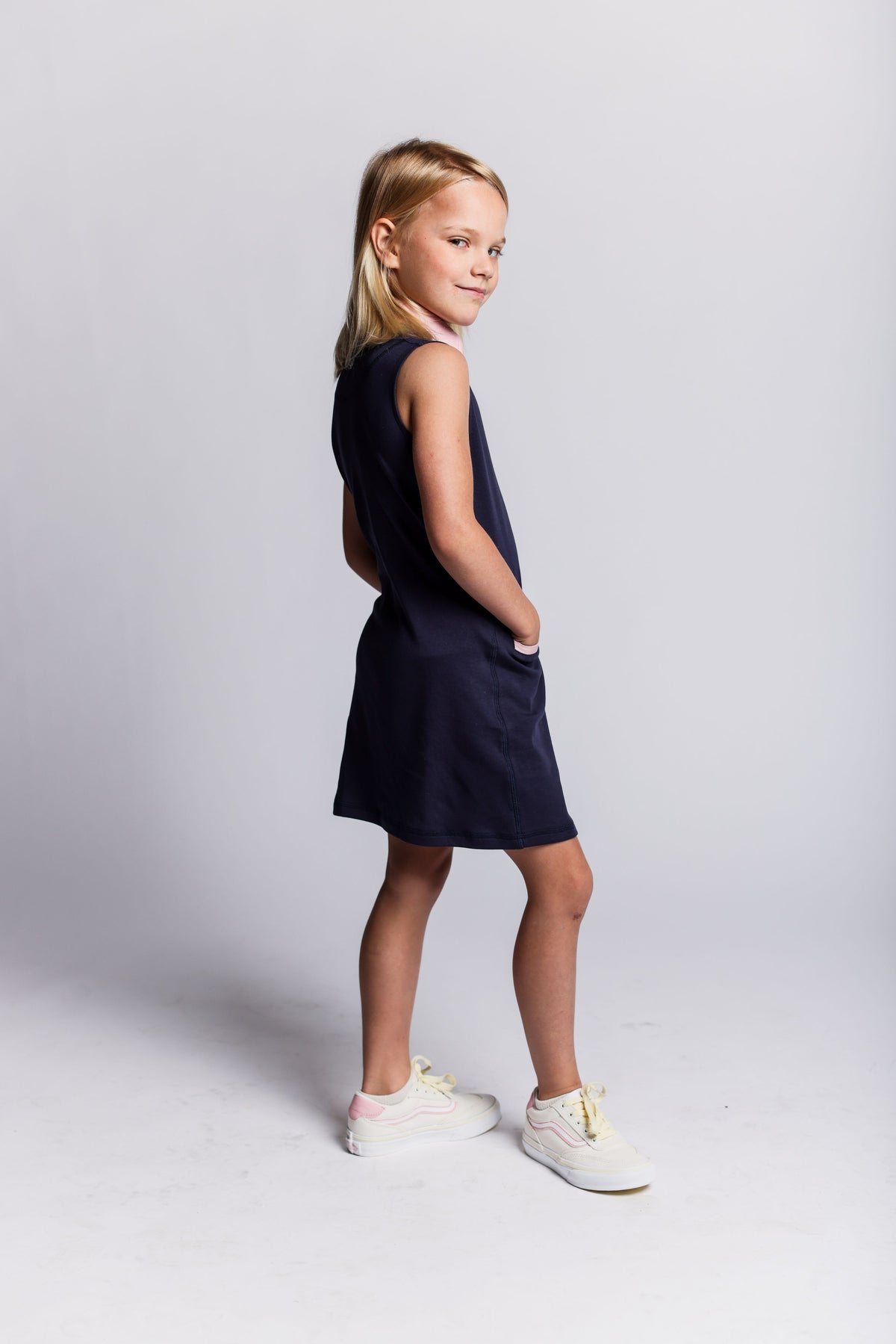 Selah Shift Dress- Harbor Blue & Pink Sand